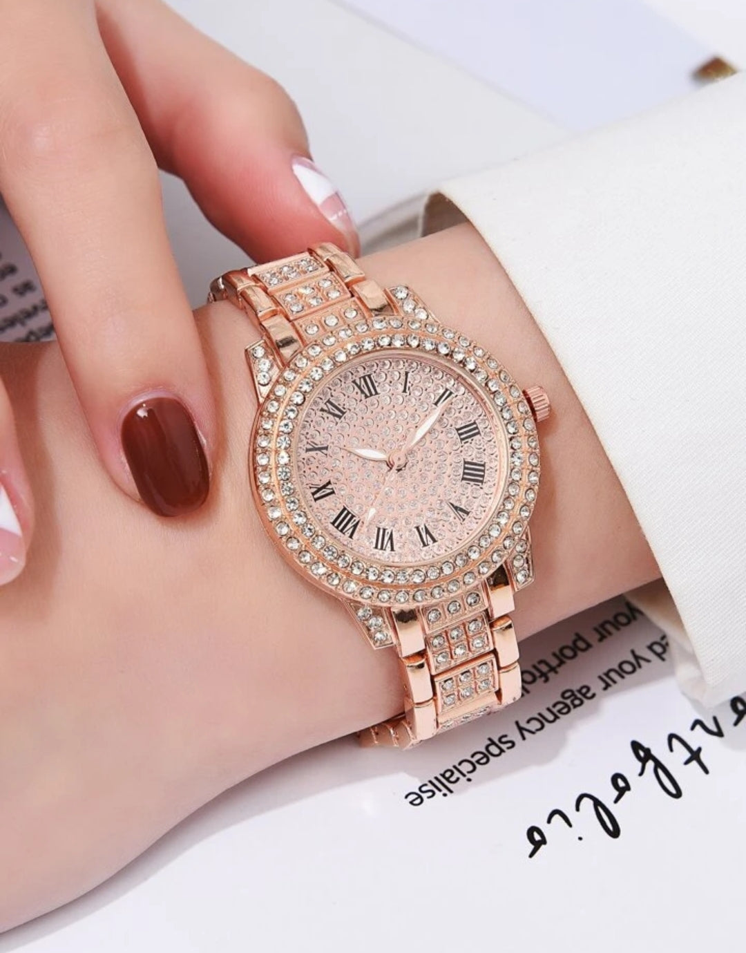 Premium rose gold watch for womens