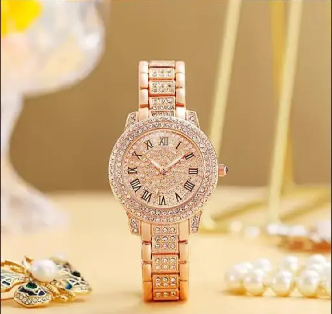 Premium rose gold watch for womens