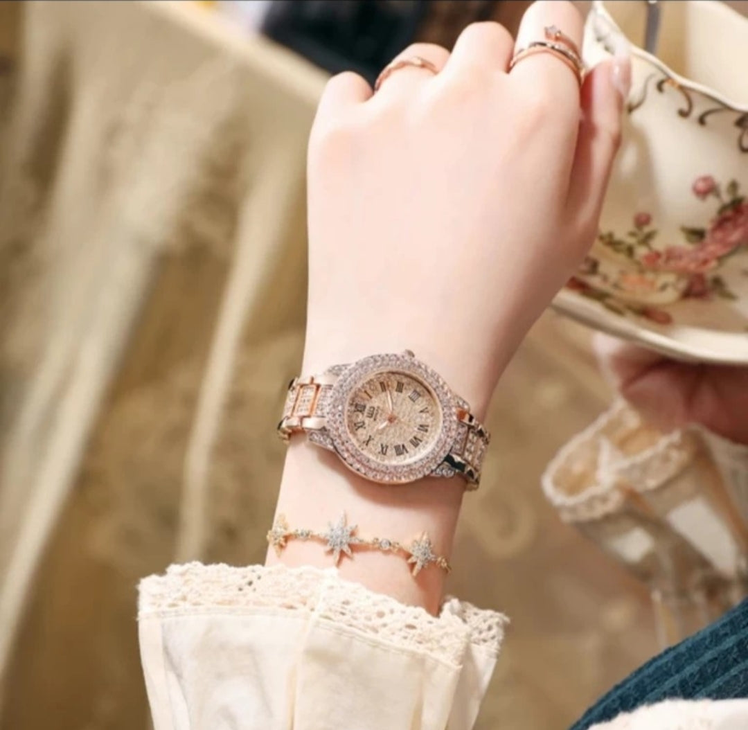 Premium rose gold watch for womens