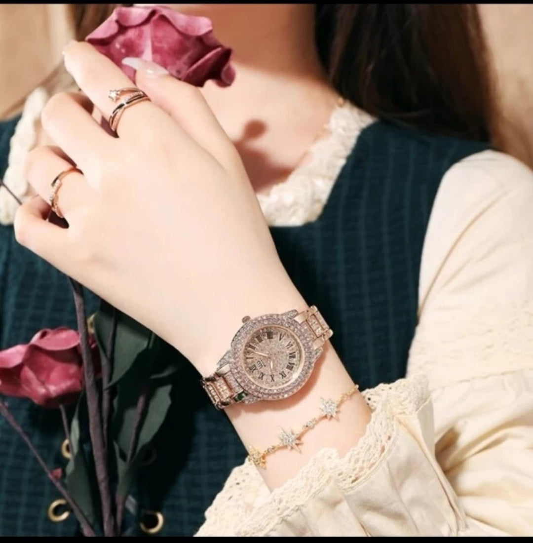 Premium rose gold watch for womens